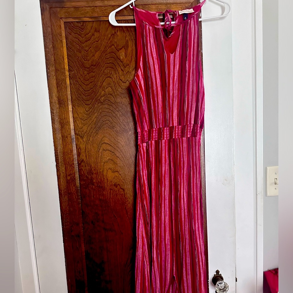 Size medium long red striped dress
